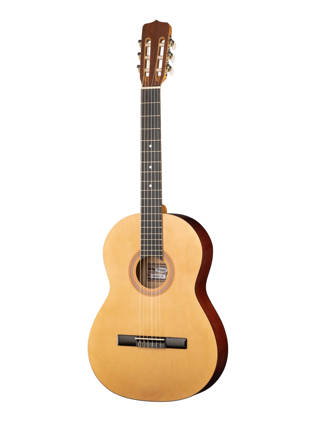 Классическая гитара 3/4, цвет натуральный, глянцевая, Presto GC-NAT-20G-3/4