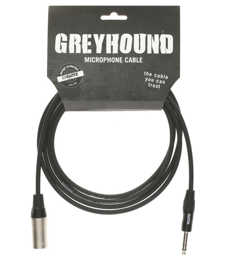 Кабель микрофонный XLRm-6.35мм, 3м, Klotz GRG1MP03.0 Greyhound