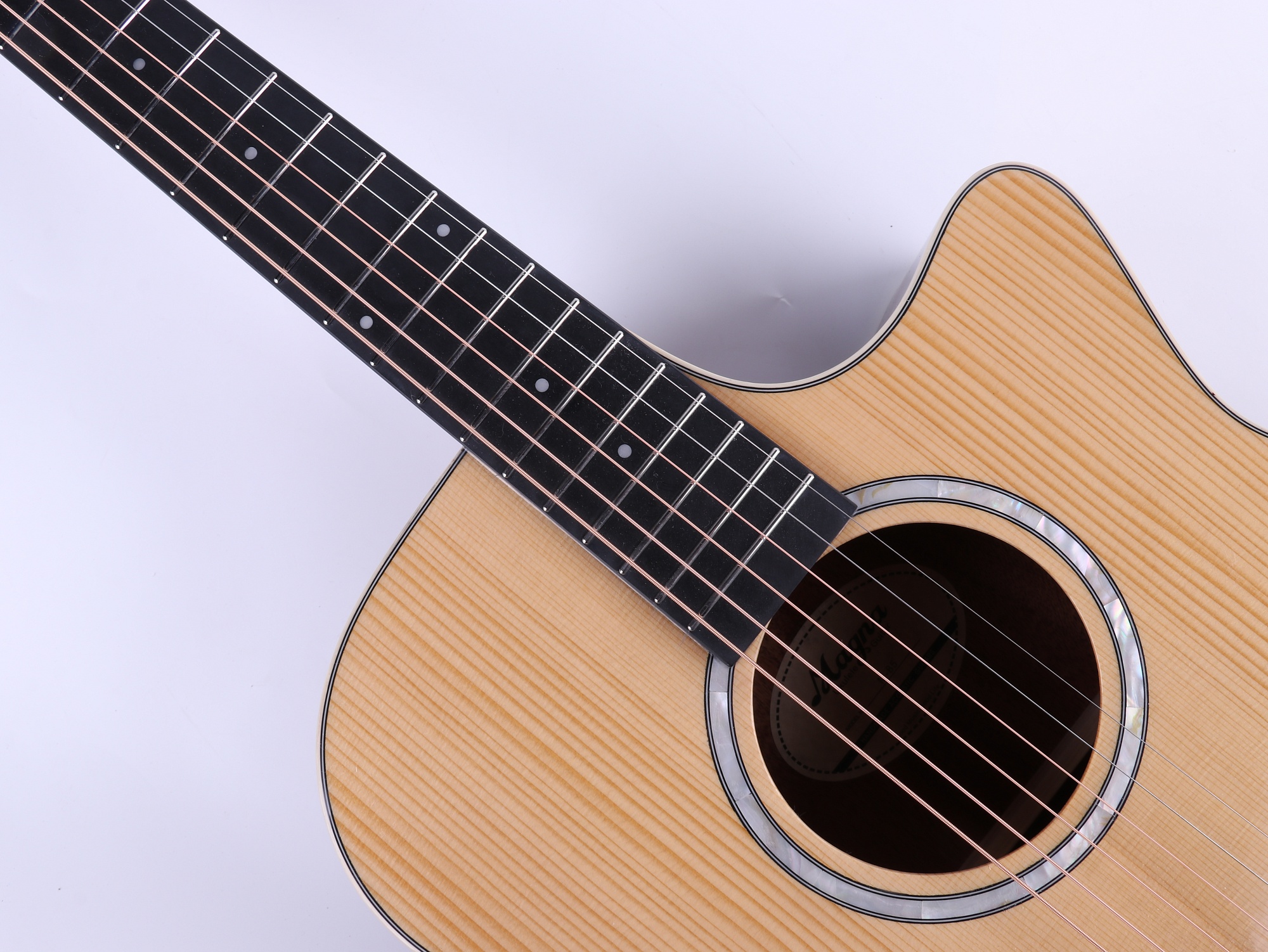 Акустическая гитара, с вырезом, цвет натуральный, Magna M-85 — изображение 5