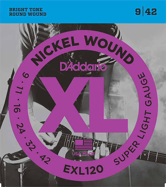 Струны для электрогитары Super Light 9-42 D`Addario EXL120 XL NICKEL WOUND