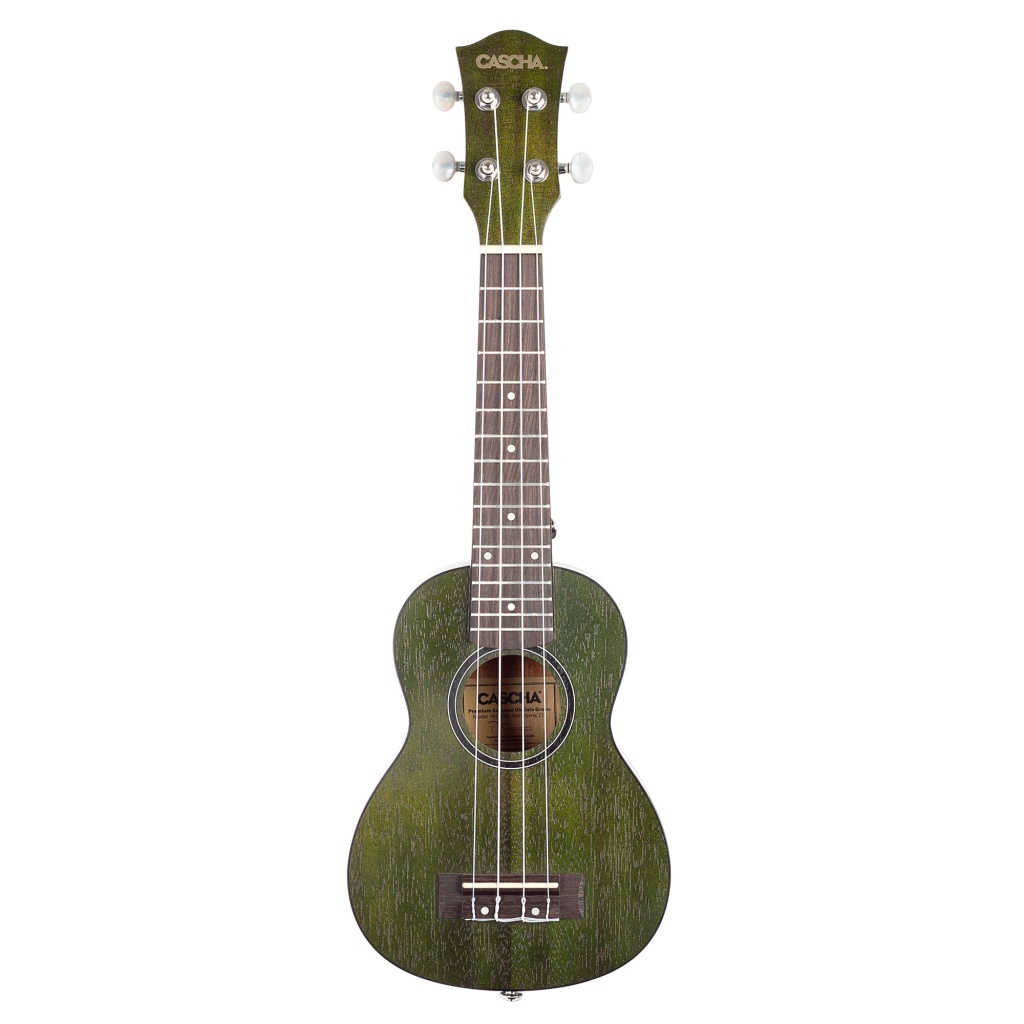 Укулеле сопрано, с чехлом, зеленый, Cascha HH-2265 Mahogany Series — изображение 2