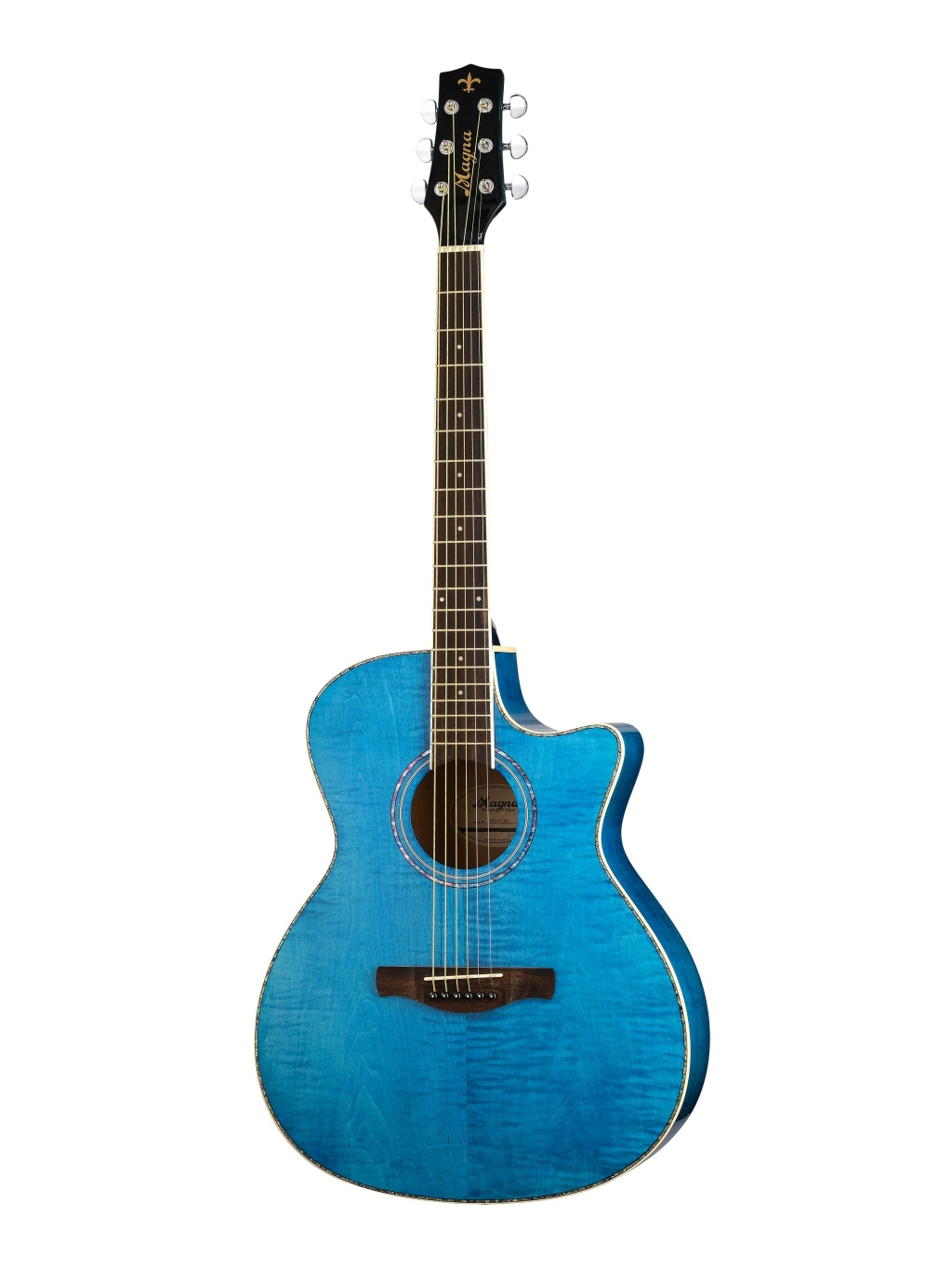 Акустическая гитара, с вырезом, синяя, Magna MG-07-BL