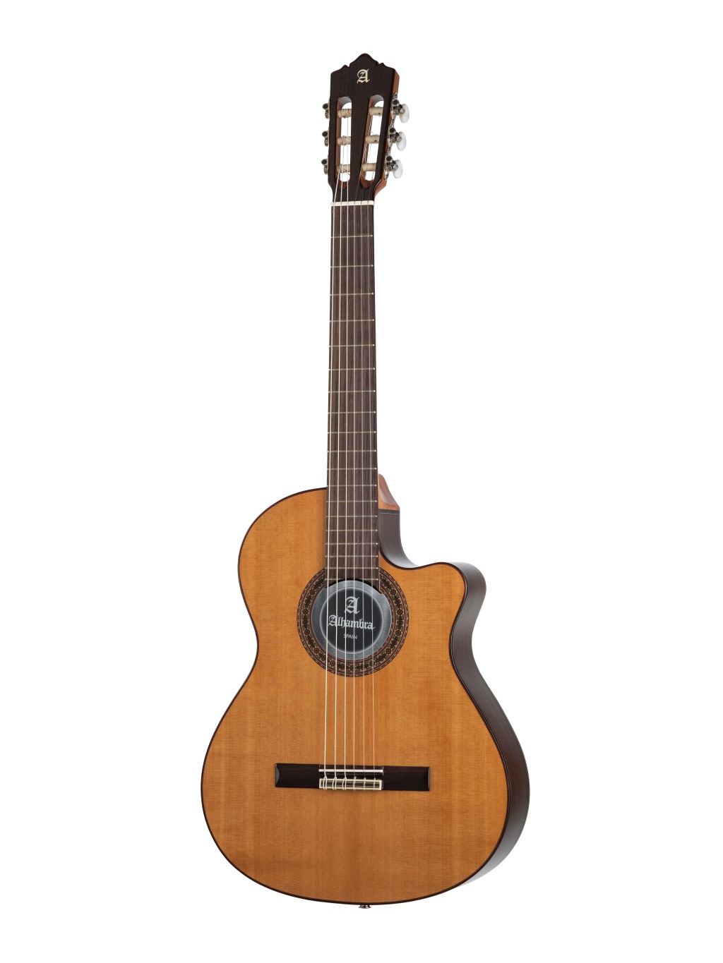 Классическая гитара 6-струнная со звукоснимателем, Alhambra 6.855 Cutaway 3C CW E1