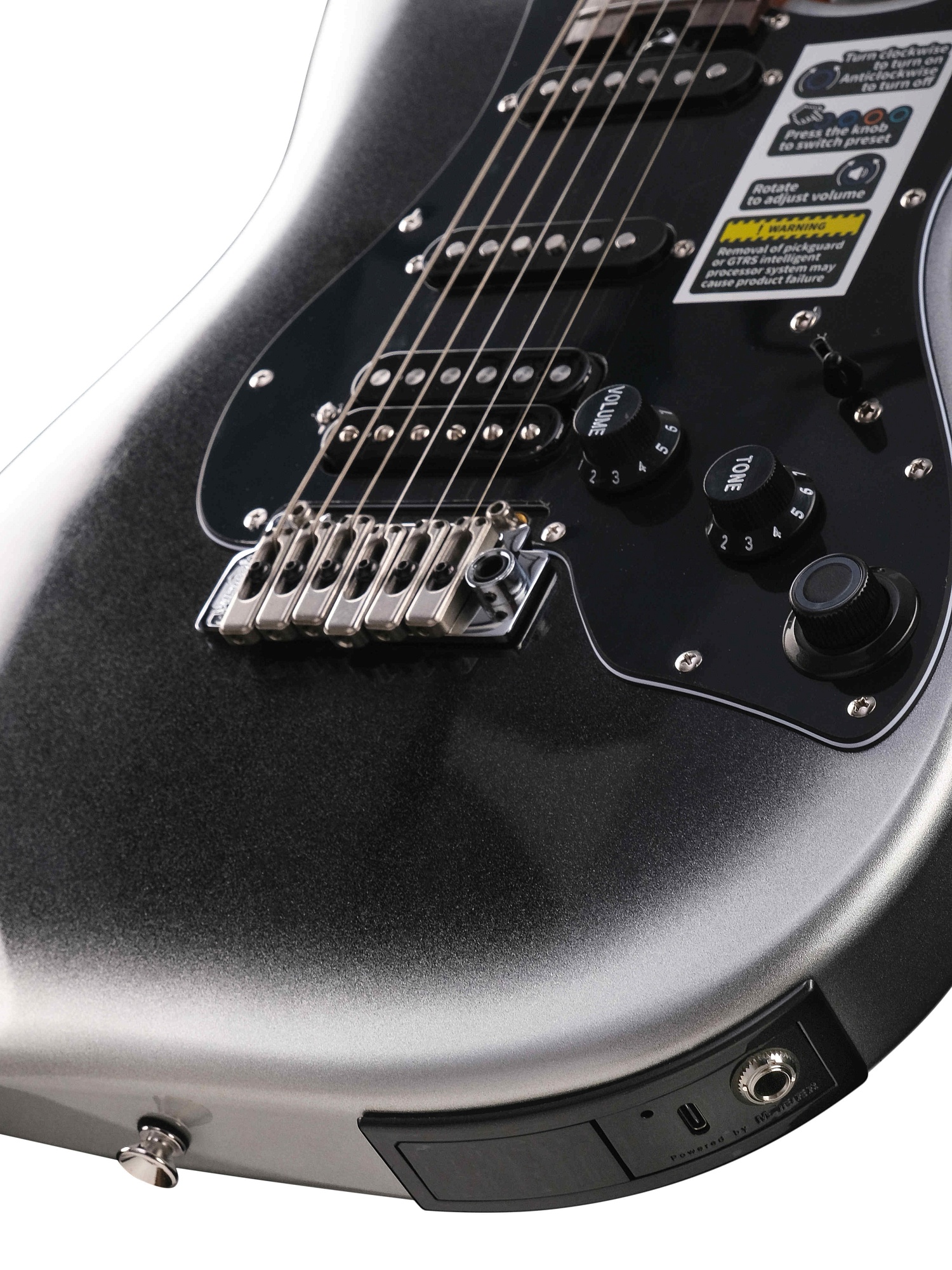 Электрогитара с встроенным процессором, серебристая, GTRS P800-Professional-800-DS — изображение 6
