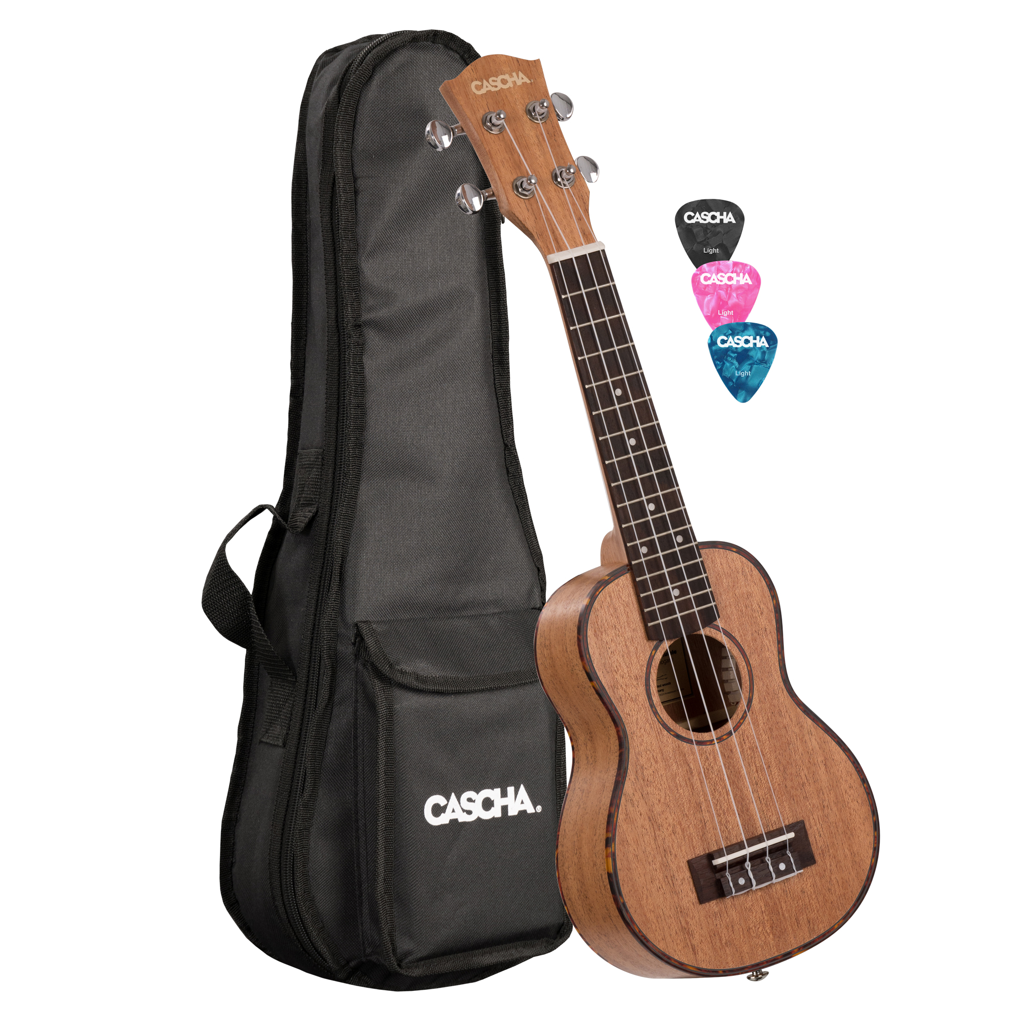 Укулеле сопрано, с чехлом, цвет натуральный, Cascha HH-2026 Mahogany Series