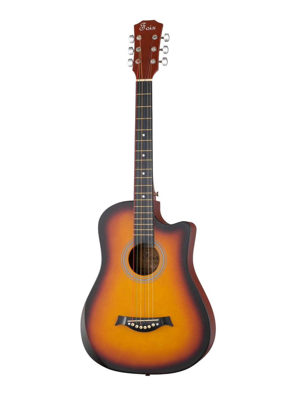 Акустическая гитара, с вырезом, санберст, Foix FFG-3860C-SB